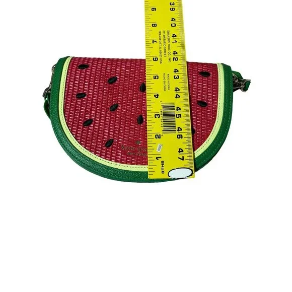 kate spade What A MelonLuna Crescent Straw Crossbody Watermelon Novelty NWT